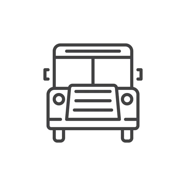 Icono Línea Autobús Escolar Signo Vector Contorno Pictograma Estilo Lineal — Archivo Imágenes Vectoriales