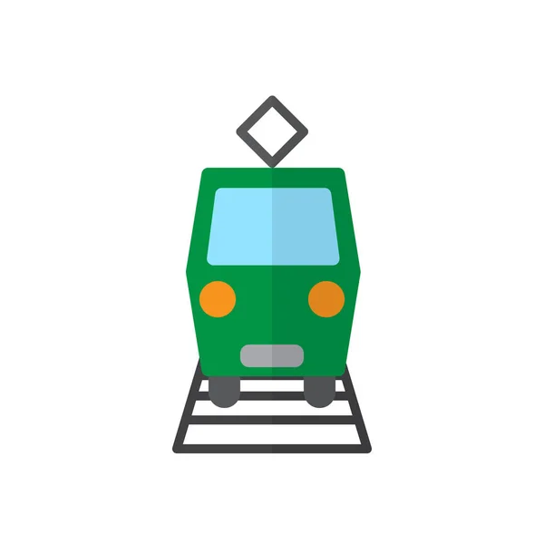 Трамвай Иконка Городской Машины Заполненный Векторный Знак Красочная Пиктограмма Выделенная — стоковый вектор