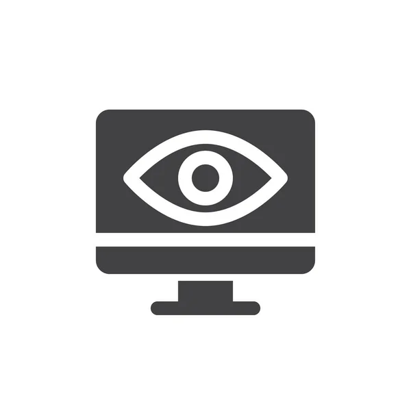Вектор Екрану Піктограми Очей Заповнений Плоский Знак Тверда Піктограма Ізольована — стоковий вектор
