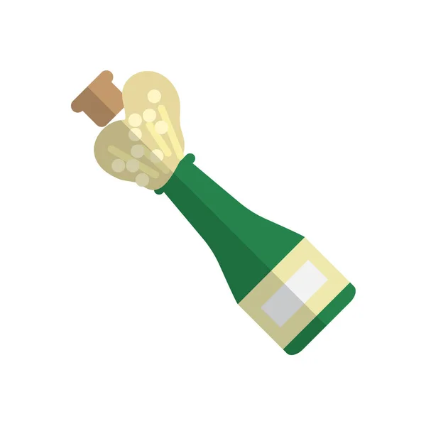 Champagner Pop Flach Symbol Gefülltes Vektorzeichen Buntes Piktogramm Auf Weiß — Stockvektor