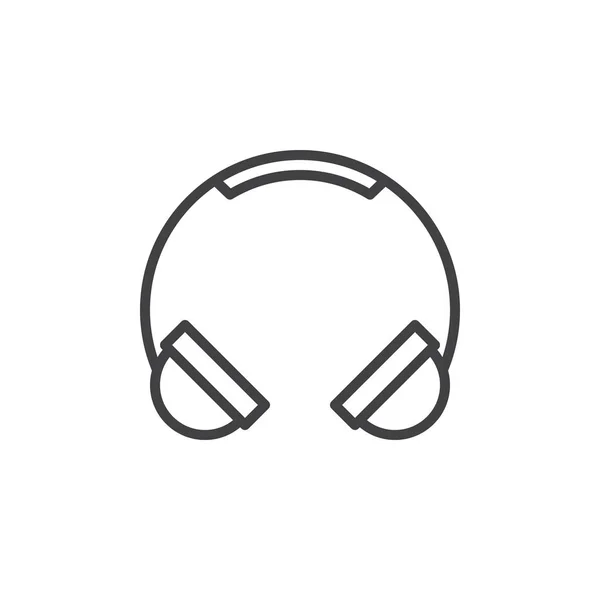 Kulaklık Hat Simgesi Anahat Vektör Işareti Üzerinde Beyaz Izole Doğrusal — Stok Vektör