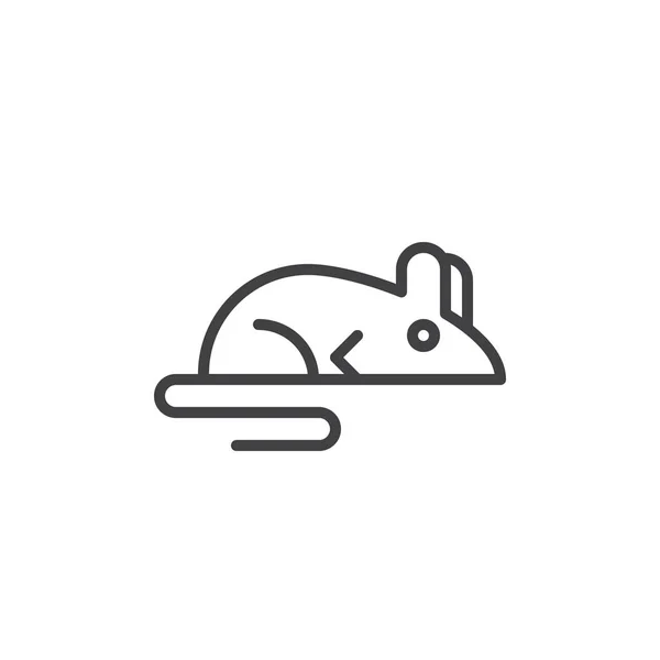 Labor Mauszeichensymbol Umrissvektorzeichen Lineares Piktogramm Auf Weiß Isoliert Rattensymbol Logo — Stockvektor