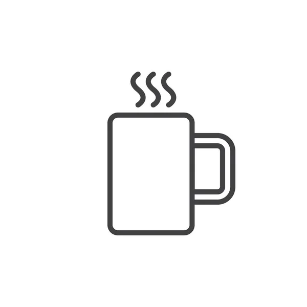 Taza Icono Línea Signo Vector Contorno Pictograma Estilo Lineal Aislado — Vector de stock