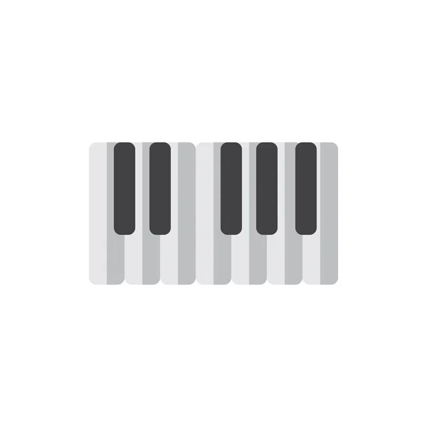 Icône Plate Touches Piano Signe Vectoriel Rempli Pictogramme Coloré Isolé — Image vectorielle