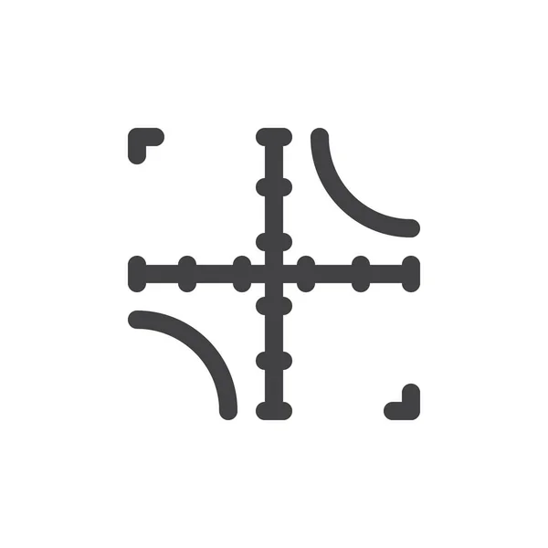 Вектор Значка Оси Плоский Знак Сплошная Пиктограмма Изолирована Белом Символ — стоковый вектор