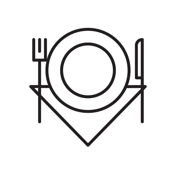 Restauracja Jedzenie Linii Ikona Zarejestruj Wektor Zarys Styl Liniowy Piktogram — Wektor stockowy