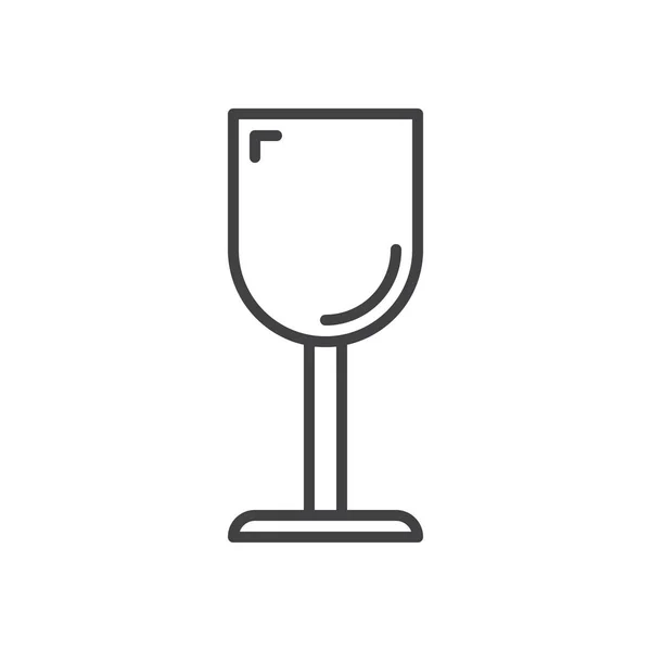 Weinglas Liniensymbol Umrissvektorzeichen Lineares Piktogramm Auf Weiß Isoliert Symbol Logoabbildung — Stockvektor