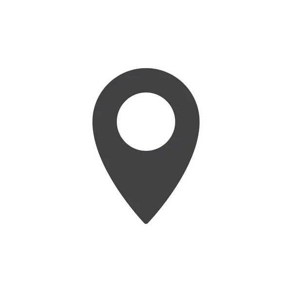 Mapa Pin Vector Icono Lleno Signo Plano Pictograma Sólido Aislado — Vector de stock