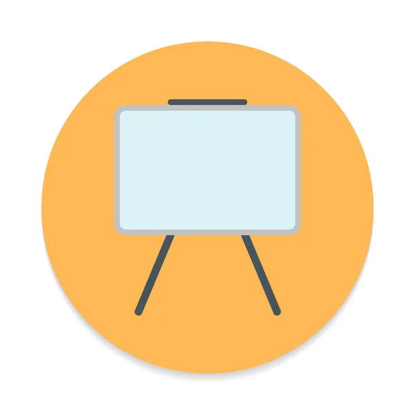Whiteboard Flat Icon Colorful Button Dry Erase Board Circular Vector — Stock Vector