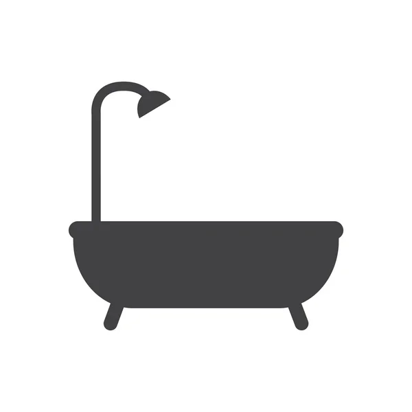 Bathtub Icon Filled Flat Sign Solid Glyph Pictogram Vector Illustration — Stock Vector