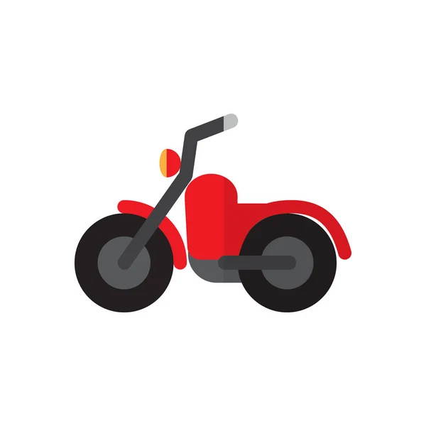 Icono Plano Moto Signo Vector Lleno Pictograma Colorido Aislado Blanco — Vector de stock