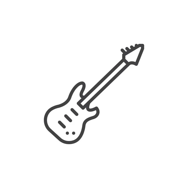 Ícone Elétrico Linha Guitarra Sinal Vetor Esboço Pictograma Linear Estilo — Vetor de Stock