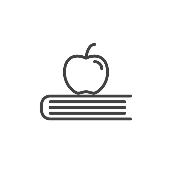 Apple Значок Книги Лінії Окреслити Векторний Знак Піктограми Лінійному Стилі — стоковий вектор