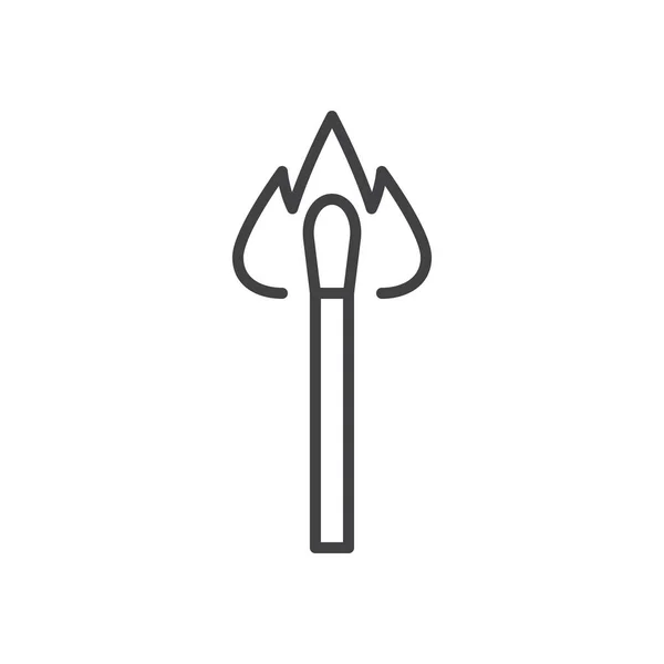 Zündholzzeilen Symbol Umrissvektorzeichen Lineares Stilpiktogramm Auf Weiß Isoliert Symbol Logoabbildung — Stockvektor
