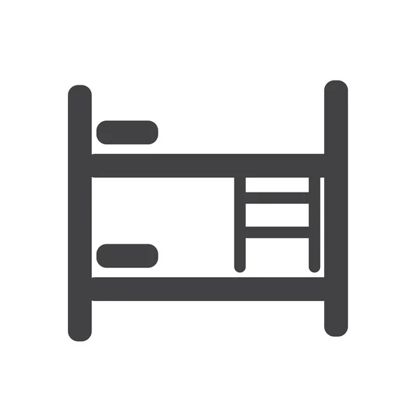 Значок Двухъярусной Кровати Плоский Знак Пиктограмма Цельного Глифа Векторная Иллюстрация — стоковый вектор
