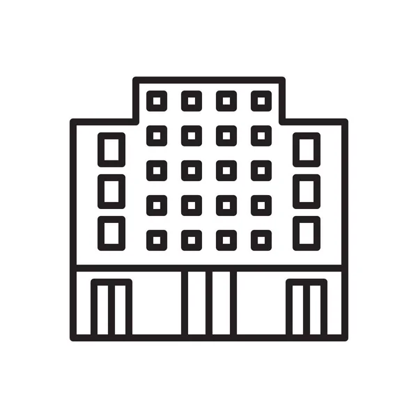 Hotel Ikon Resor Garis Besar Tanda Vektor Gaya Piktogram Linier - Stok Vektor