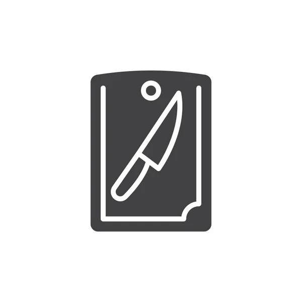 Nůž Řezací Deska Ikona Vektor Plněné Ploché Znamení Solidní Piktogram — Stockový vektor