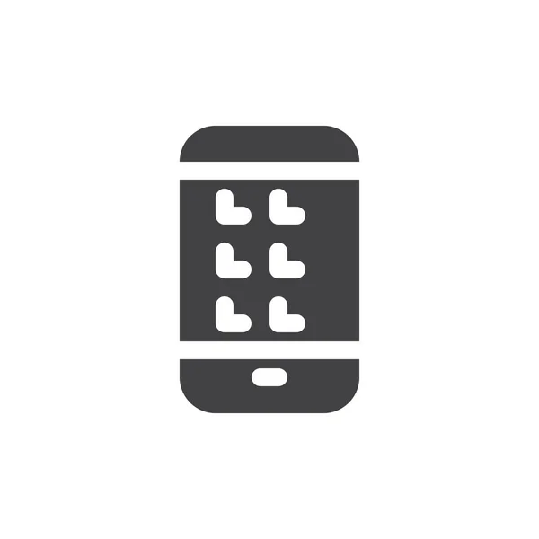 Vettore Icona Smartphone Segno Piatto Riempito Pittogramma Solido Isolato Bianco — Vettoriale Stock