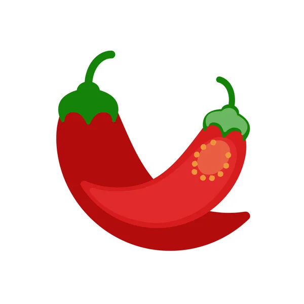 Hot Pepper Flat Icon Colorful Vector Sign Logo Illustration Flat — Stock Vector