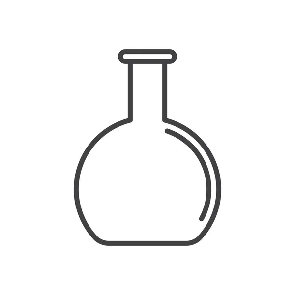 平底烧瓶 烧杯线图标 轮廓矢量符号 线性样式象形文字隔离在白色 化学实验室玻璃器皿符号 标志插图 可编辑的笔画 像素完美图形 — 图库矢量图片