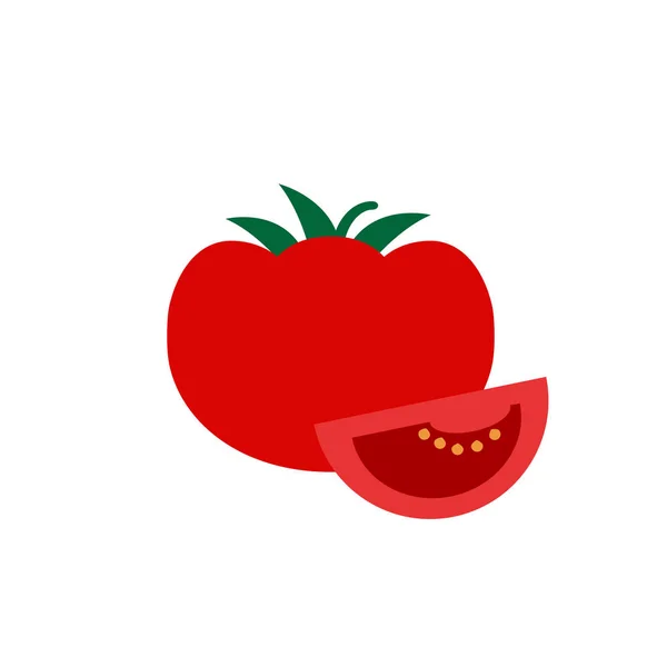 Tomaten Flach Ikone Buntes Vektorschild Logoabbildung Flaches Design — Stockvektor