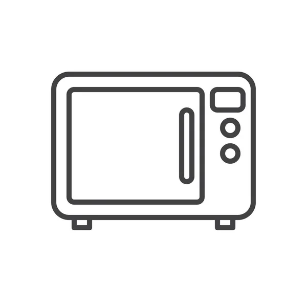 Icono Línea Horno Microondas Signo Vector Contorno Pictograma Estilo Lineal — Archivo Imágenes Vectoriales