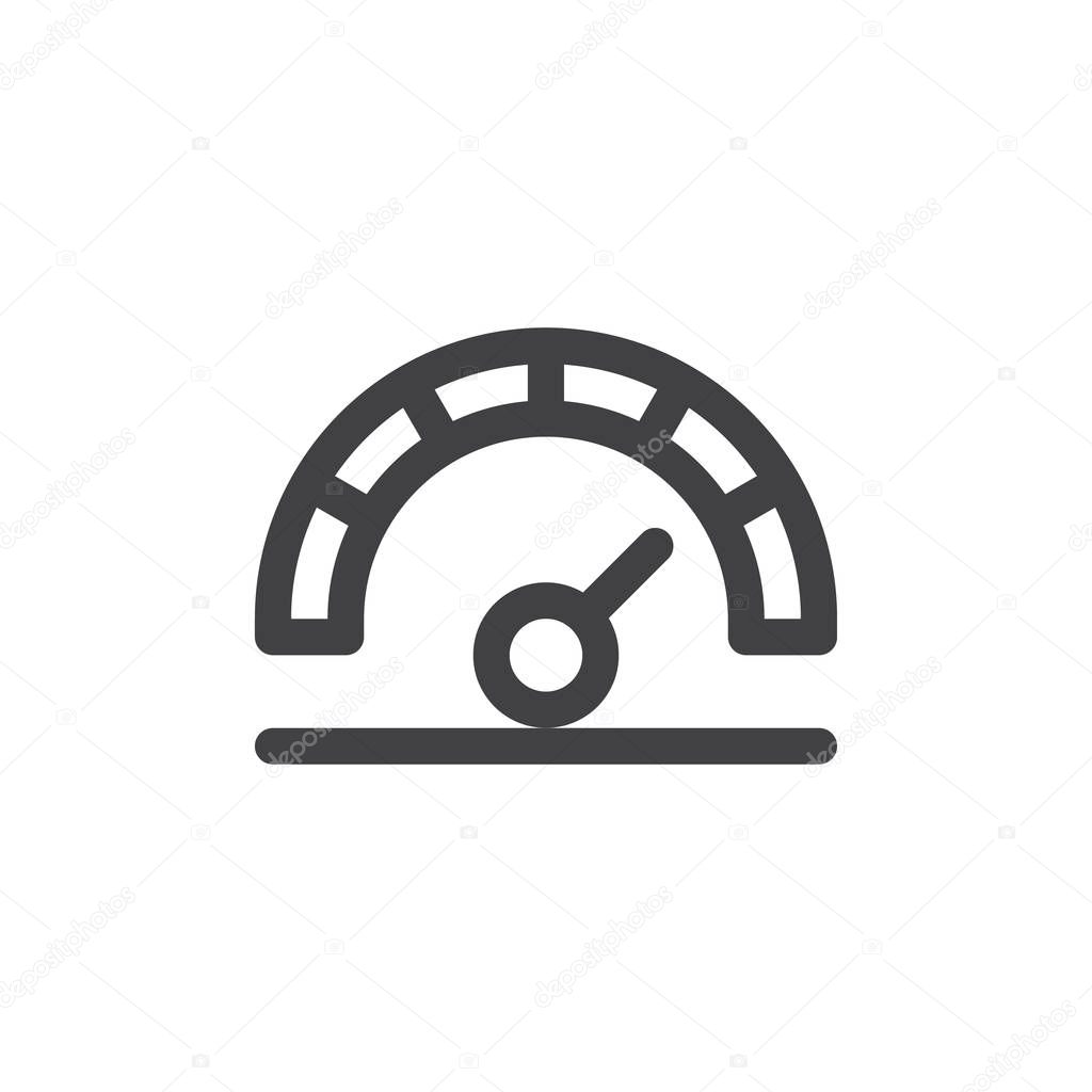 High speed line icon, outline vector sign, linear style pictogram isolated on white. Speedometer symbol, logo illustration. Thick line design. Pixel perfect graphics