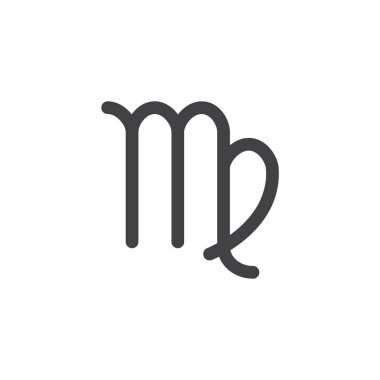 Başak Zodyak işareti simge vektör, düz işareti, üzerinde beyaz izole katı piktogram dolu. Astroloji sembolü, logo illüstrasyon