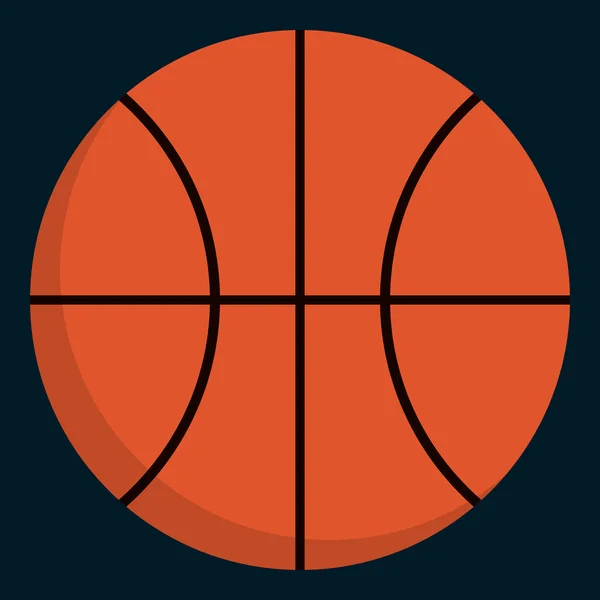 Pallone Basket Icona Piatta Segno Vettoriale Pittogramma Colorato Isolato Sul — Vettoriale Stock