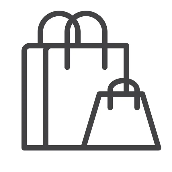 Icono Línea Bolsa Compras Signo Vector Contorno Pictograma Estilo Lineal — Archivo Imágenes Vectoriales