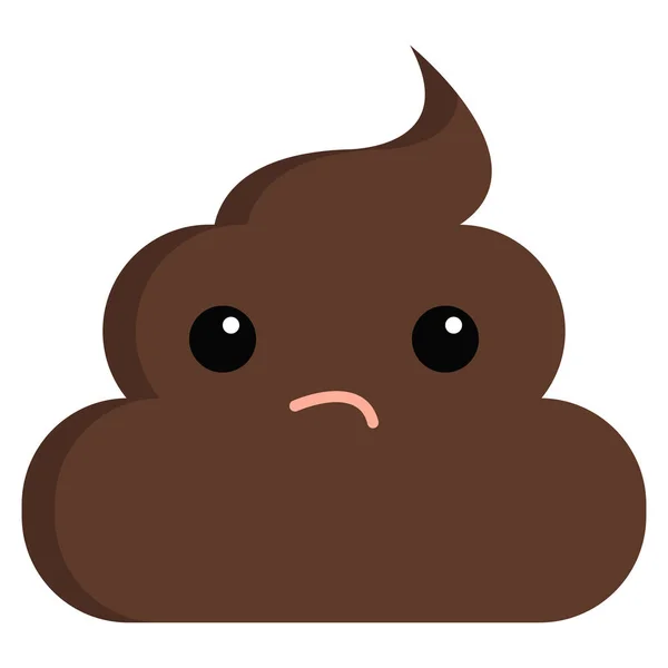 Verwirrtes Gesicht Stinky Poop Shit Emoji Flaches Symbol Vektorzeichen Buntes — Stockvektor