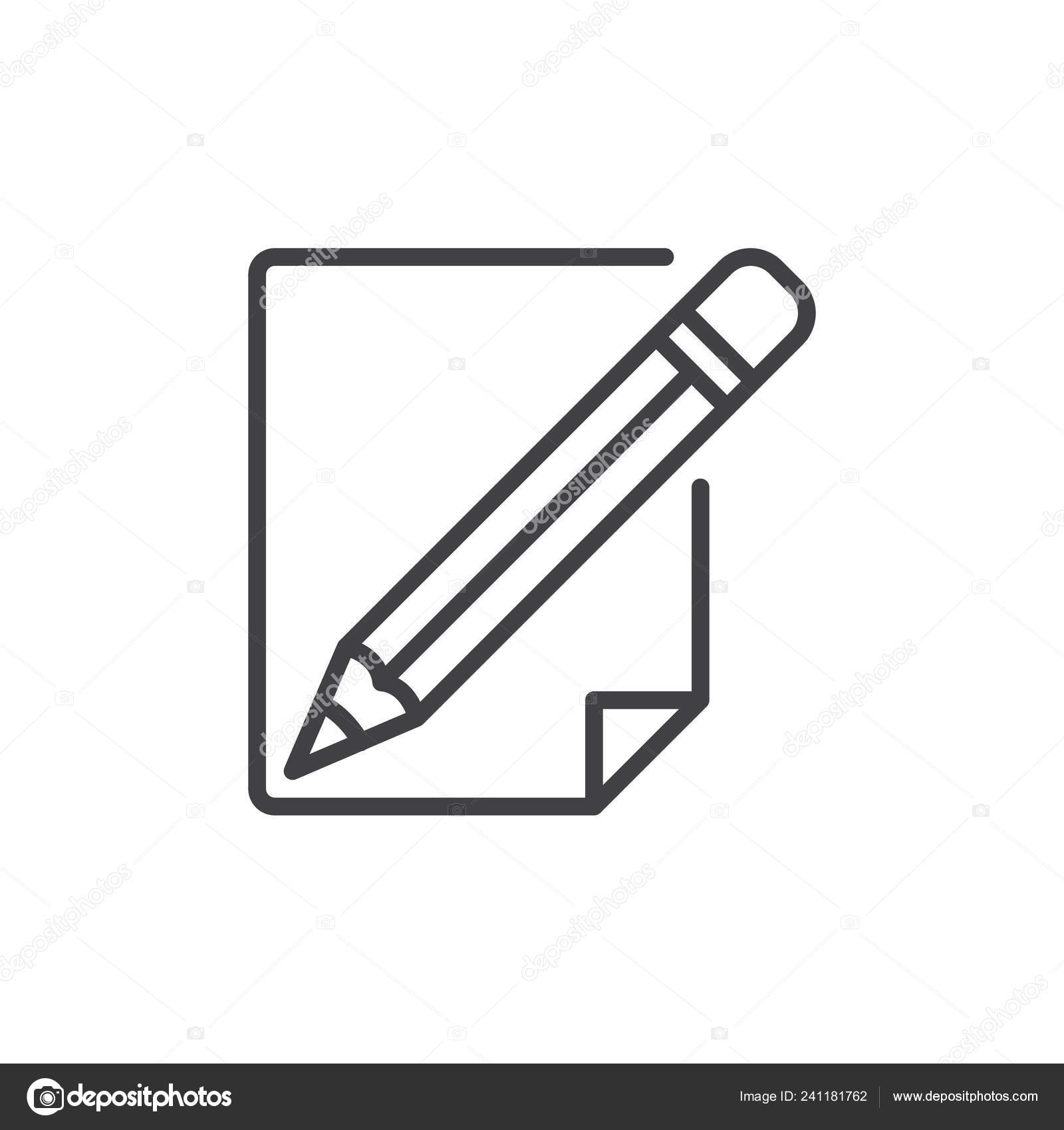 Crayon sur feuille de papier - Icônes interface gratuites