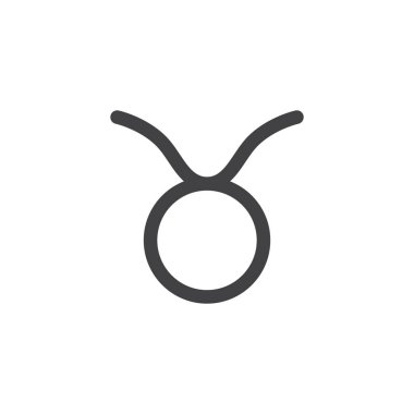 Toros burç işareti simge vektör, düz işareti, üzerinde beyaz izole katı piktogram dolu. Astroloji sembolü, logo illüstrasyon