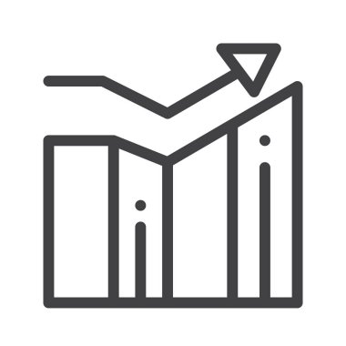 Kar line simgesi, Anahat vektör işareti, üzerinde beyaz izole doğrusal stil piktogram. Sembol, logo illüstrasyon. Düzenlenebilir kontur