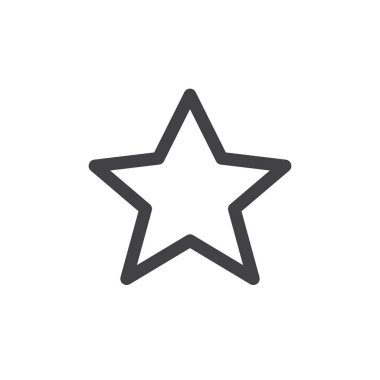 Yıldız satırı basit simgesi, vektör işareti, anahat üzerinde beyaz izole doğrusal stil piktogram. Favori sembol, logo illüstrasyon. Düzenlenebilir inme. Piksel mükemmel vektör grafikleri