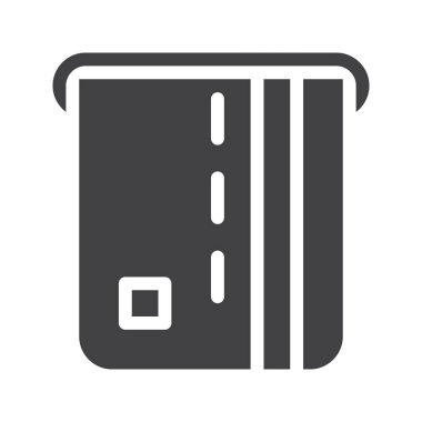 Kart simge vektör, dolu düz işareti, üzerinde beyaz izole katı piktogram yerleştirin. Sembol, logo illüstrasyon. Piksel mükemmel vektör grafikleri