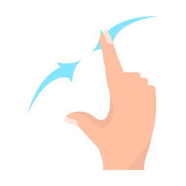 Dokunmatik ekranı jestleri vektör çizim zoom. Düz stil tasarım. Renkli grafik