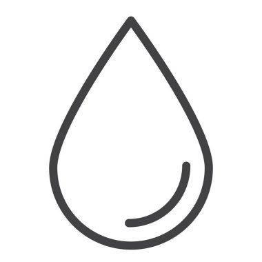 Su damla satırı simgesi, vektör işareti, anahat üzerinde beyaz izole doğrusal stil piktogram. Sembol, logo illüstrasyon. Düzenlenebilir inme. Piksel mükemmel grafikler