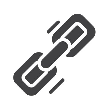 Bağlantı simge vektör, dolu düz işareti, üzerinde beyaz izole katı piktogram. Sembol, logo illüstrasyon