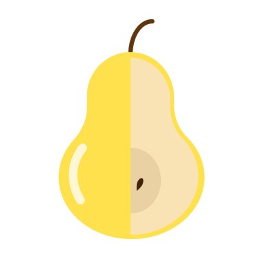 Sarı armut düz kutsal kişilerin resmi, vektör işareti, renkli sembol üzerinde beyaz izole. Vejetaryen yiyecekler sembolü, logo illüstrasyon. Düz stil tasarım