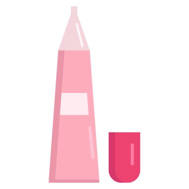 Likit ruj tüp simge, vektör çizim düz stil tasarım üzerinde beyaz izole. Renkli grafik