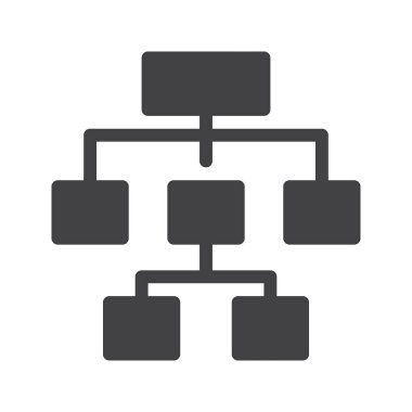 İş organizasyon simge vektör, düz işareti, üzerinde beyaz izole katı piktogram dolu. Sembol, logo illüstrasyon