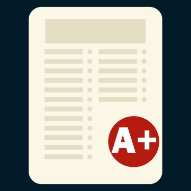 Defter işareti düz simgesi ile vektör işareti, renkli sembol siyah izole. Sembol, logo illüstrasyon. Düz stil tasarım