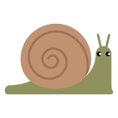 Salyangoz vahşi hayvan düz simgesi, vektör işareti, renkli sembol üzerinde beyaz izole. Sembol, logo illüstrasyon. Düz stil tasarım