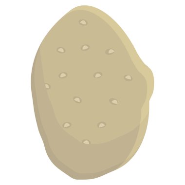 Patates taze çiğ sebze simge, üzerinde beyaz izole vektör çizim düz stil tasarım. Renkli grafik
