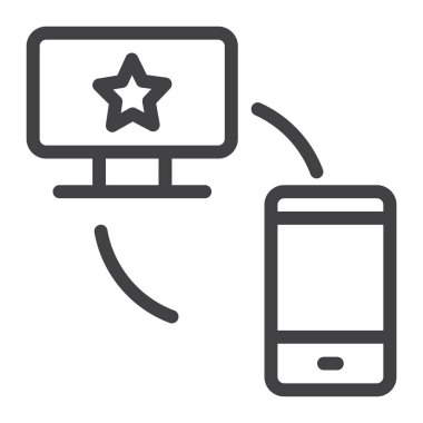 Döviz satırı simgesi, vektör işareti, anahat üzerinde beyaz izole doğrusal stil piktogram. Sembol, logo illüstrasyon. Düzenlenebilir kontur.