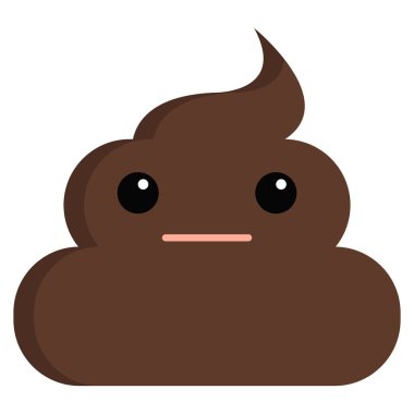 Tarafsız yüz kötü kokulu kaka boku emoji düz simgesi, vektör işareti, renkli sembol üzerinde beyaz izole. Sembol, logo illüstrasyon. Düz stil tasarım