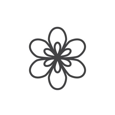 Bahar satırı simgesi, vektör işareti, anahat üzerinde beyaz izole doğrusal stil piktogram. Astroloji sembolü, logo illüstrasyon. Düzenlenebilir kontur.