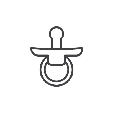 Emzik satırı simgesi, Anahat vektör işareti üzerinde beyaz izole doğrusal stil piktogram. Sembol, logo illüstrasyon. Düzenlenebilir kontur