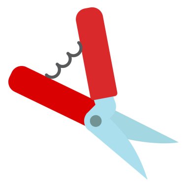 Secateurs makas kutsal kişilerin resmi Bahçe, vektör çizim düz stil tasarım üzerinde izole beyaz. Renkli grafik